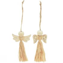 Artículo Ángel de navidad decoración del árbol de Navidad ángel rafia 11cm 12 piezas