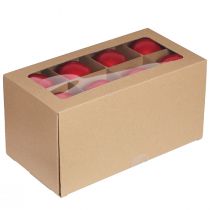 Artículo Bolas de Navidad, vidrio rojo brillante, adornos para árbol, Ø7,5cm, 12 piezas