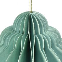 Artículo Bola navideña papel cebolla turquesa FSC Ø15cm H20cm