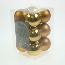 Artículo Bola navideña plástico dorado 6cm 12uds