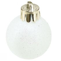 Artículo Bolas navideñas nácar plástico blanco Ø3cm 14ud