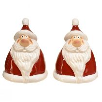Artículo Figura de Papá Noel en rojo 13 cm - decoración navideña ideal para un ambiente festivo - 2 piezas
