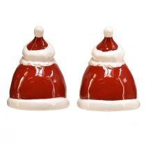 Artículo Figura de Papá Noel en rojo 13 cm - decoración navideña ideal para un ambiente festivo - 2 piezas