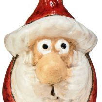Artículo Figura de Papá Noel de cerámica, roja, 7 cm – Decoración navideña festiva – 6 piezas