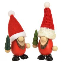 Artículo Enanos navideños enanos decorativos madera rojo verde Al. 10,5/12 cm 6 piezas
