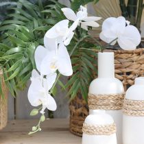 Artículo Orquídea artificial blanca Phalaenopsis tacto real H83cm