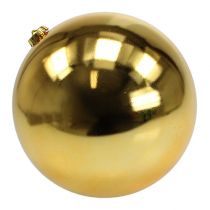 Bola navideña de plástico grande dorada Ø25cm