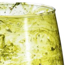 Artículo Decoración de cristal con luz de viento vintage amarillo verde Ø12cm H12,5cm
