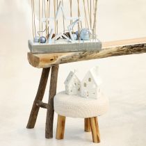 Artículo Farol de cerámica para mesa de Adviento, color blanco, altura 18 cm.