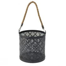 Artículo Linterna decorativa de metal con mango antracita Ø16cm 2uds
