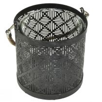 Artículo Linterna decorativa de metal con mango antracita Ø16cm 2uds
