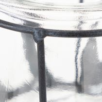Artículo Farol metálico con cristal, color antracita, Ø23cm, H27cm