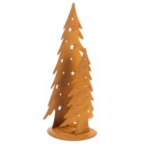 Artículo Farol para árbol de Navidad, decoración metálica con acabado rústico, Navidad, 46 cm de alto x 25,5 cm de ancho.