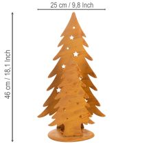 Artículo Farol para árbol de Navidad, decoración metálica con acabado rústico, Navidad, 46 cm de alto x 25,5 cm de ancho.