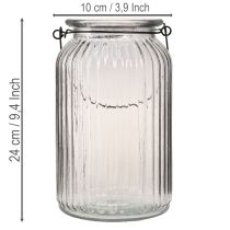 Artículo Farol/portavelas de cristal para colgar, con asa, 18 cm de alto.