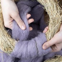 Artículo Cordón de lana, cinta de lana violeta claro, 10 m de lana decorativa para floristería y manualidades