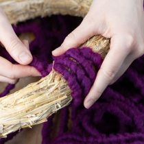 Artículo Cordón de lana Mirabell esponjoso morado de 25 m, cinta decorativa para floristería y manualidades