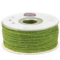 Artículo Hilo de mecha cordón de lana cordón de fieltro verde musgo 3mm 100m