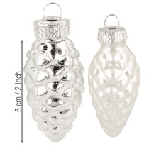 Artículo Conos mixtos de cristal plateado 5cm 14 uds