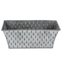 Artículo Bol de zinc con diseño de rombos, 22 cm × 12 cm.