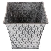 Artículo Bol de zinc con diseño de rombos, 22 cm × 12 cm.