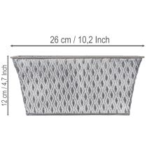 Artículo Bol de zinc con diseño de rombos, 26 cm x 15,5 cm
