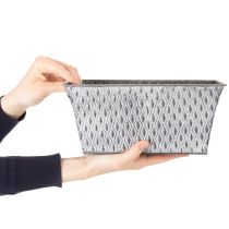 Artículo Bol de zinc con diseño de rombos, 26 cm x 15,5 cm