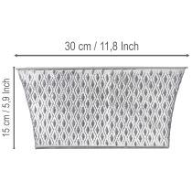 Artículo Bol de zinc con diseño de rombos 30 cm × 18 cm, 15 cm de alto