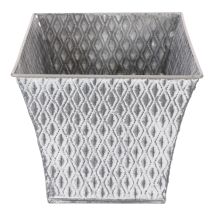 Artículo Bol de zinc con diseño de rombos 30 cm × 18 cm, 15 cm de alto