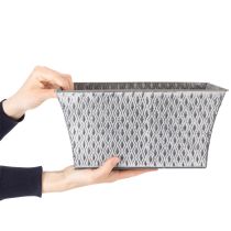 Artículo Bol de zinc con diseño de rombos 30 cm × 18 cm, 15 cm de alto