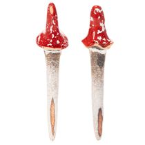 Artículo Figura de enano para pegar, con barba larga y sombrero de seta, decoración, 17 cm, 2 piezas