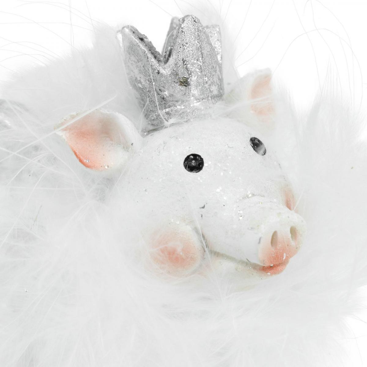 Deco Cerdo Con Corona Figura Cerdo Suerte Blanco 7cm 2uds Es 22566 Deco Cerdo Con Corona Figura Cerdo Suerte Blanco 7cm 2uds Es 22566