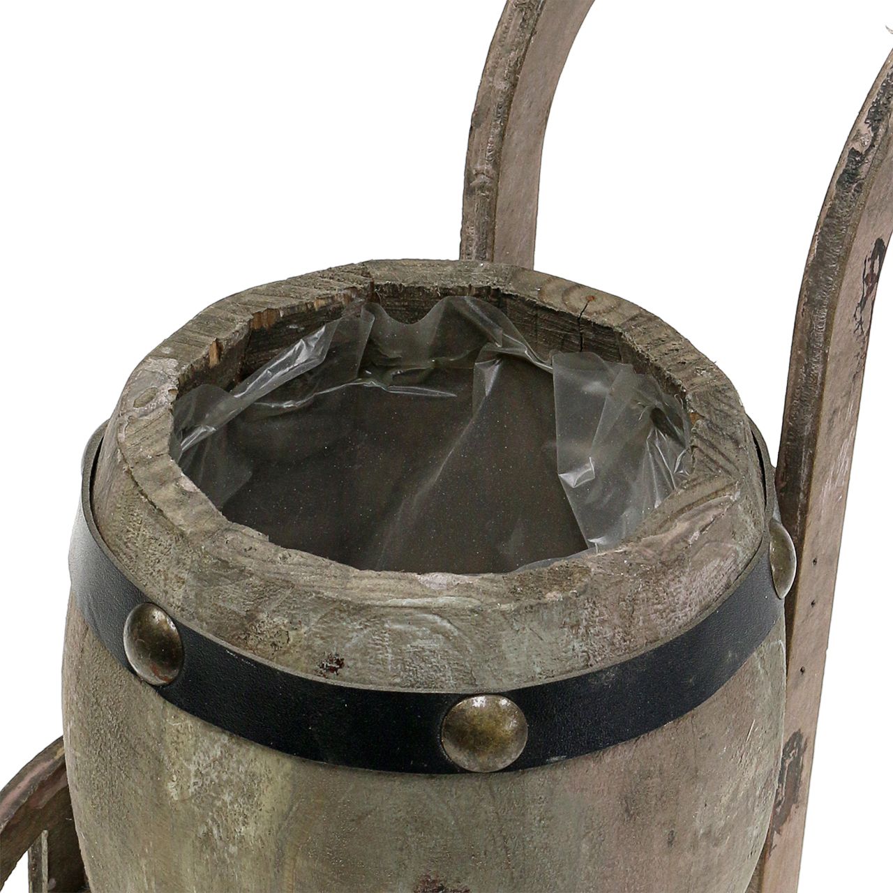 Barril de madera en soporte para plantar H24,5cm-63315 , comprar barato