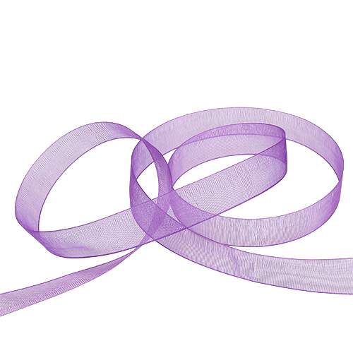 Cinta de organza con orillo 1,5cm 50m medio violeta
