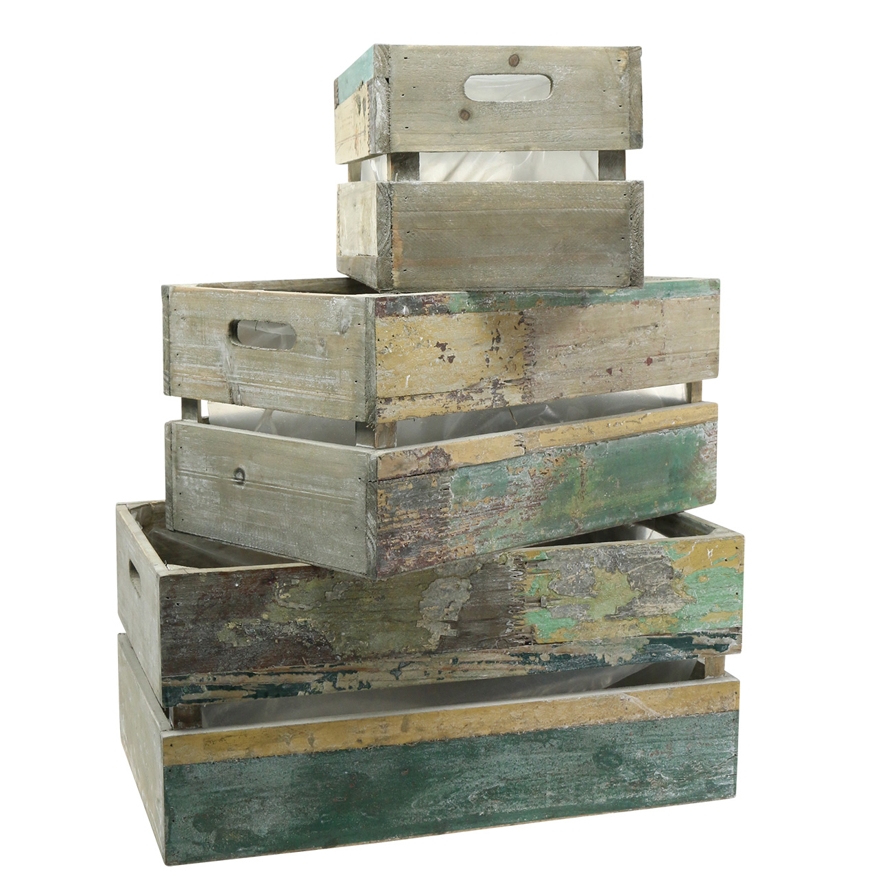 Jardinera caja de madera 45/39 / 34,5cm 3pcs-66332 , comprar barato en