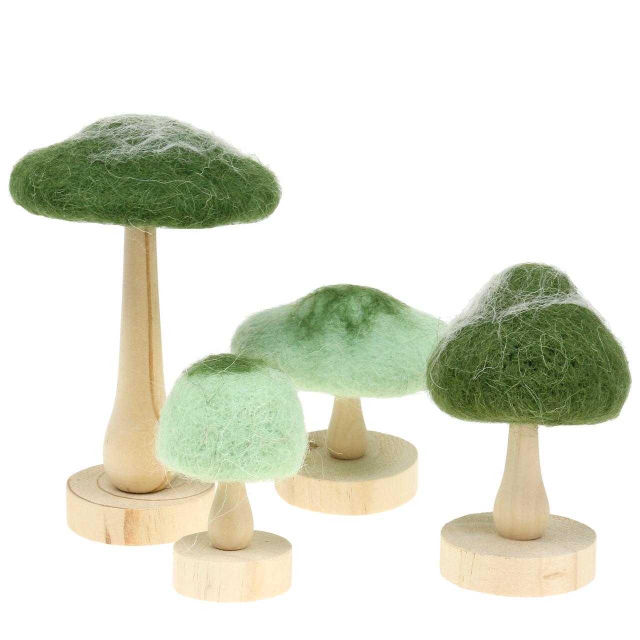 Hongo Decorativo Fieltro Verde 8cm 15cm 4pcs 88967 Comprar Barato En Linea