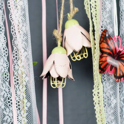 Floristik24 Flor de metal Decoración para colgar 13cm 3pcs