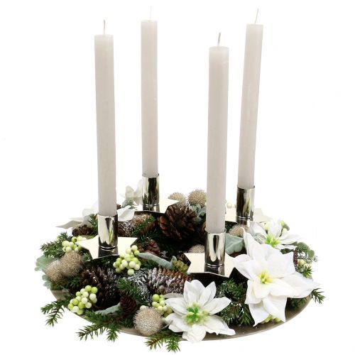 Floristik24 Estrella de Navidad en manojo blanco Ø18cm L30cm