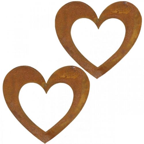 Artículo Corazón óxido corazón decorativo jardín metal 15cm 6pcs
