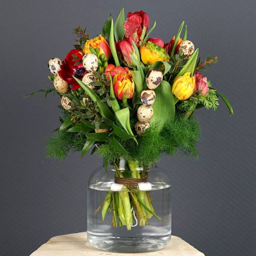 Floristik24 Florero de vidrio Ø14cm H16,5cm