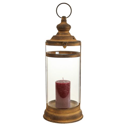 Floristik24 Farol Deco Farol Aspecto Óxido Metal Deco Ø15cm H46cm