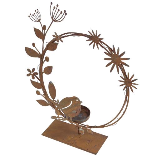 Artículo Bird deco flor portavelas aspecto óxido 24×27×6cm