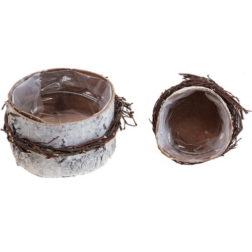 Artículo Macetero madera abedul macetero abedul blanco Ø11/16cm juego de 2