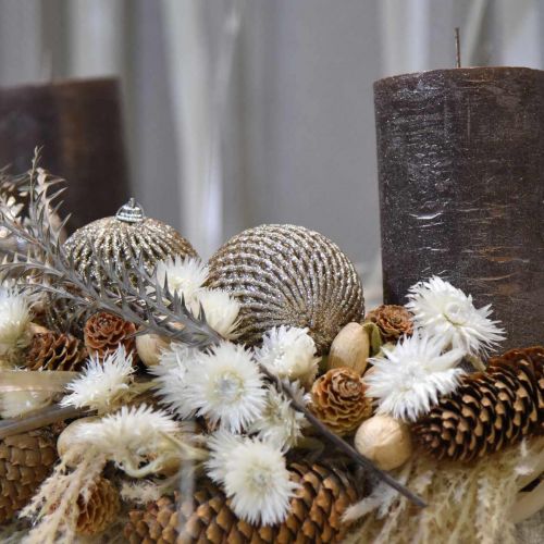 Floristik24 Bola navideña champagne bola árbol nido de abeja Ø8cm 6pcs