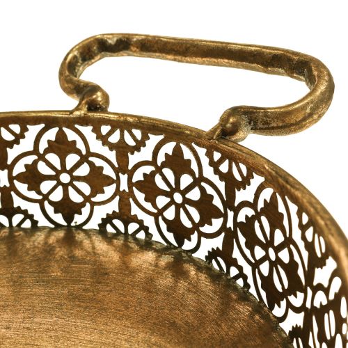 Floristik24 Bandeja decorativa ovalada bandeja de metal dorado aspecto envejecido oro juego de 3