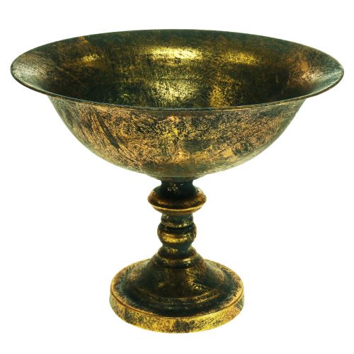 Floristik24 Cuenco decorativo cuenco antiguo con pie copa dorada Ø36cm H29.5cm