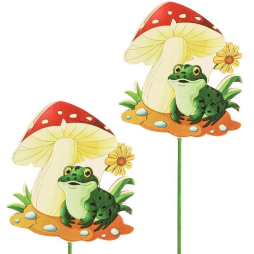 Tapones decorativos tapones de flores de madera decoración de ranas 6,5cm 18pcs