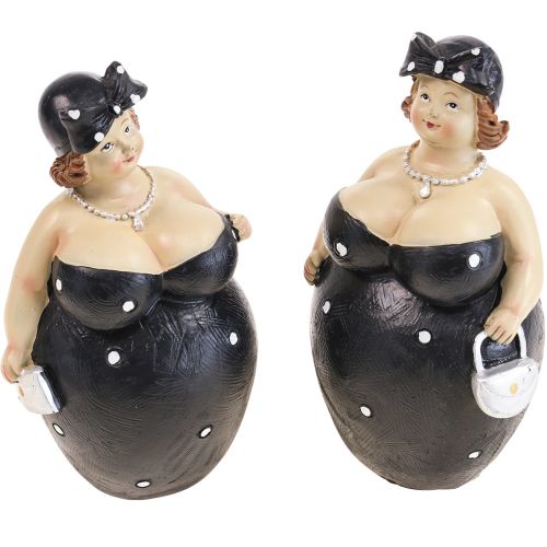 Artículo Figura decorativa mujer gordita figura de mujer decoración de baño H16cm set de 2