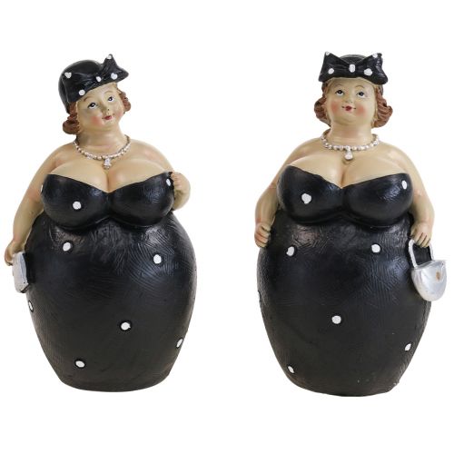 Floristik24 Figura decorativa mujer gordita figura de mujer decoración de baño H16cm set de 2