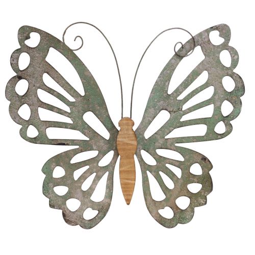 Floristik24 Arte de pared Mariposa Deco Metal Madera Vintage 46×43cm